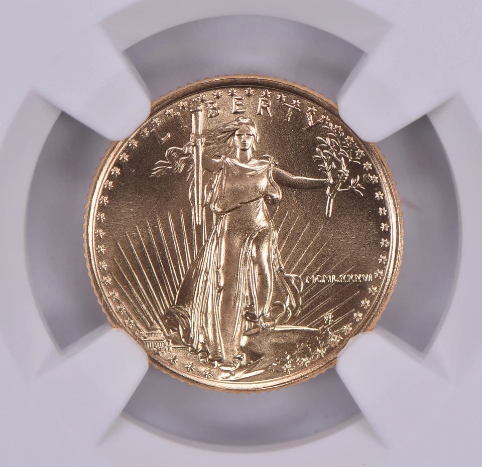 1986 $5 AMERICAN GOLD EAGLE: 1986 $5 American Gold Eagle Brand/Mint: None Year: 1986 Denomination: $5 Country of Origin: United States Accessories: None Accessories Notice: When purchasing pre-owned goods, please refer to