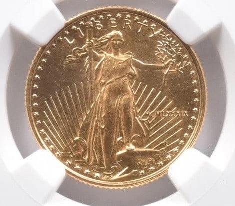 1989 $10 AMERICAN GOLD EAGLE GOLD: 1989 $10 American Gold Eagle Gold Brand/Mint: None Year: 1989 Denomination: $10 Country of Origin: United States Accessories: None Accessories Notice: When purchasing pre-owned goods, please