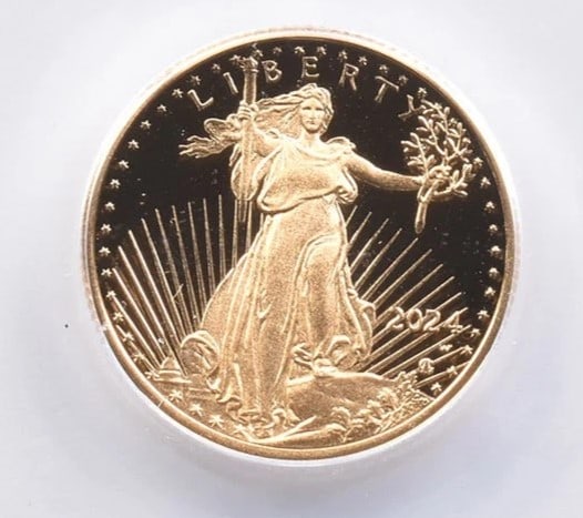 2024-W $10 AMERICAN GOLD EAGLE: 2024-W $10 American Gold Eagle Brand/Mint: None Year: 2024 Denomination: $10 Country of Origin: United States Accessories: None Accessories Notice: When purchasing pre-owned goods, please refer to