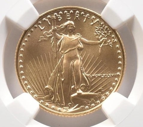 1987 $10 AMERICAN GOLD EAGLE: 1987 $10 American Gold Eagle Brand/Mint: None Year: 1987 Denomination: 10 Country of Origin: United States Accessories: None Accessories Notice: When purchasing pre-owned goods, please refer to th