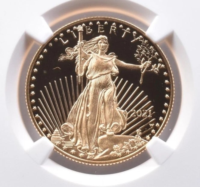 2021-W $25 AMERICAN GOLD EAGLE TYPE 1: 2021-W $25 American Gold Eagle Type 1 Brand/Mint: None Year: 2021 Denomination: $25 Country of Origin: United States Accessories: None Accessories Notice: When purchasing pre-owned goods, please r