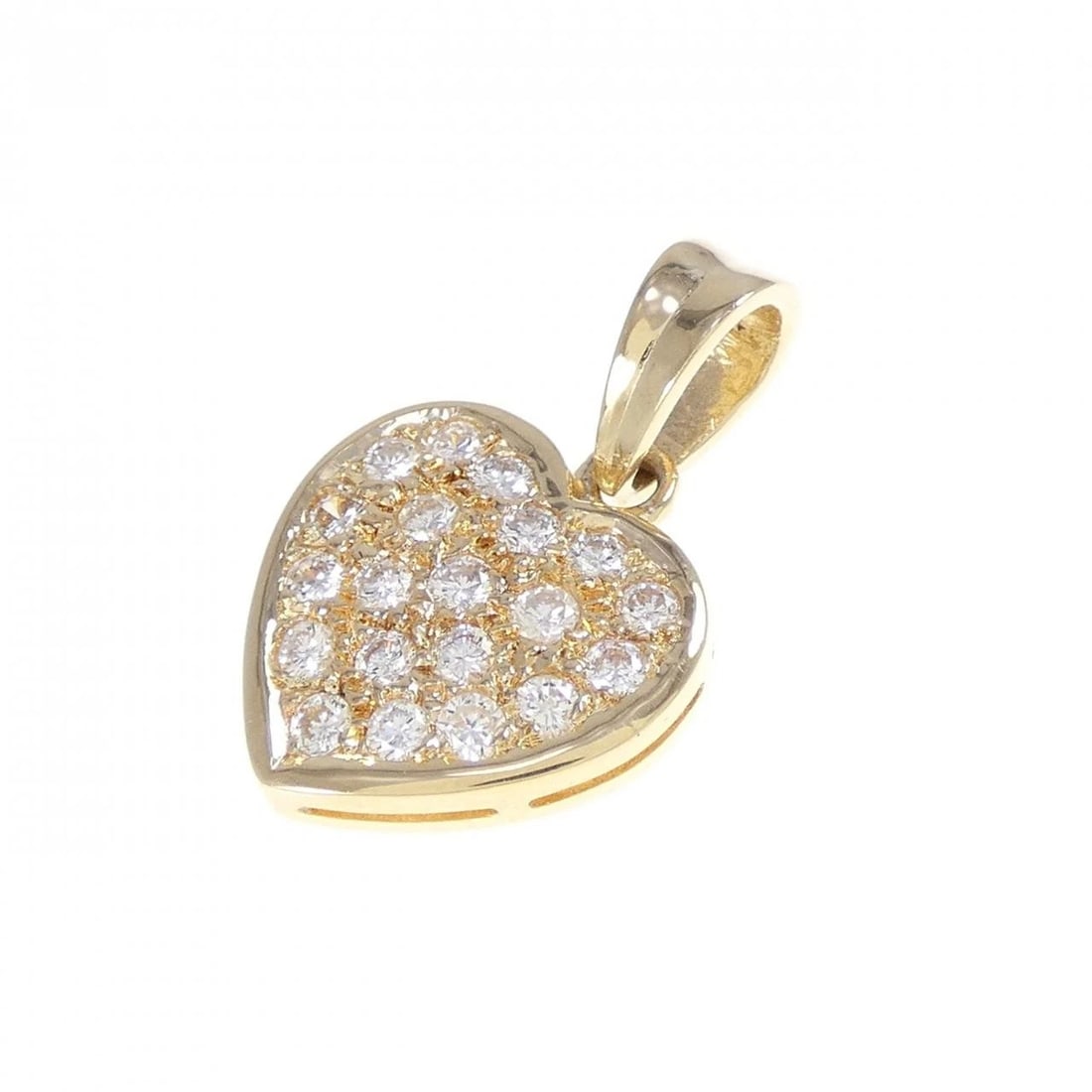 K18YG HEART DIAMOND PENDANT: K18YG Heart Diamond Pendant Brand: Unbranded Type: Pendant Brooch Material: K18 Yellow Gold, Main Stone/Creation Natural Color: YG Size: ActualSize HxW: 21.5mmx13.3mm Accessories: None