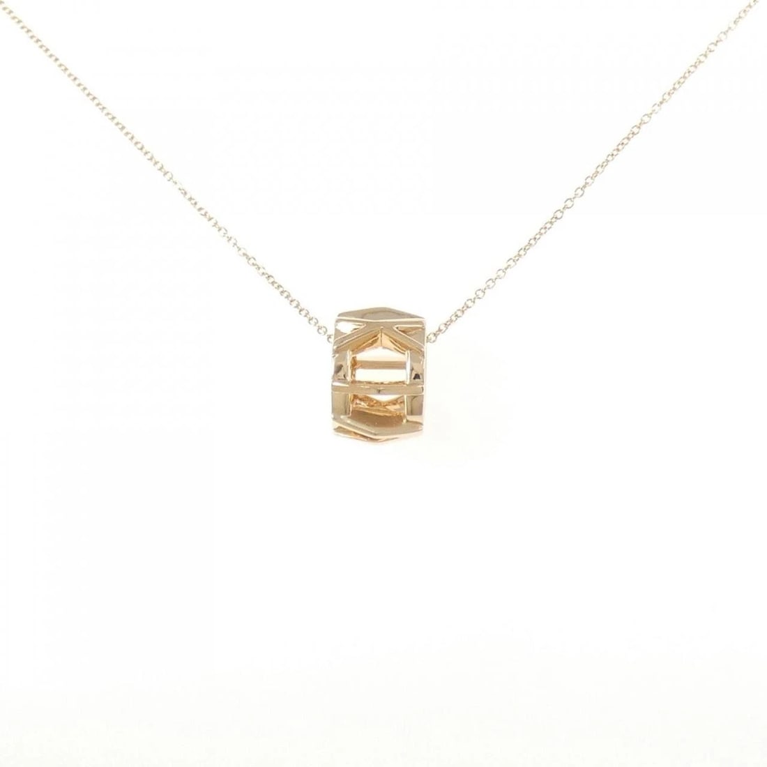 TIFFANY ATLAS X OPEN NECKLACE: Tiffany Atlas X Open Necklace Brand: Tiffany Type: Necklace Material: 750 Pink Gold, Color: Pink Gold Size: 41/46cm, ActualSize Pendant top H x W: 13.7mmx8.5mm Chain Max. W: 0.9mm 