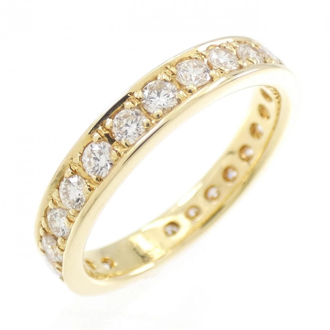 K18YG HALF ETERNITY DIAMOND RING: K18YG Half Eternity Diamond Ring Brand: Unbranded Type: Ring Material: K18 Yellow Gold, Main Stone/Creation Natural Color: YG Size: 6-6.5 US Accessories: None Accessories Notice: When