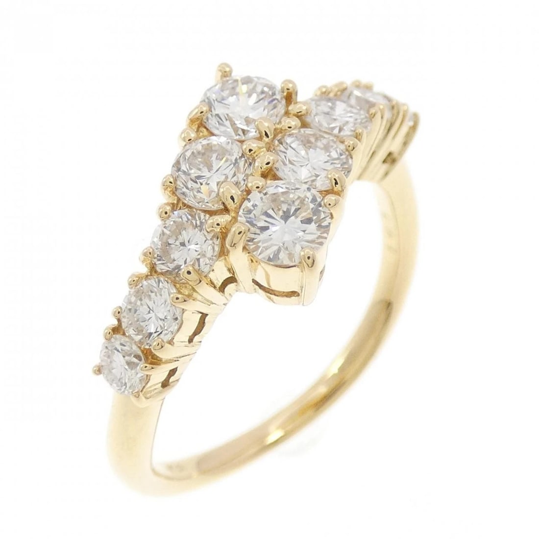 K18YG DIAMOND RING: K18YG Diamond Ring Brand: Unbranded Type: Ring Material: K18 Yellow Gold, Main Stone/Creation natural Color: Yellow Gold Size: 5.5 US Accessories: None Accessories Notice: When purchasing