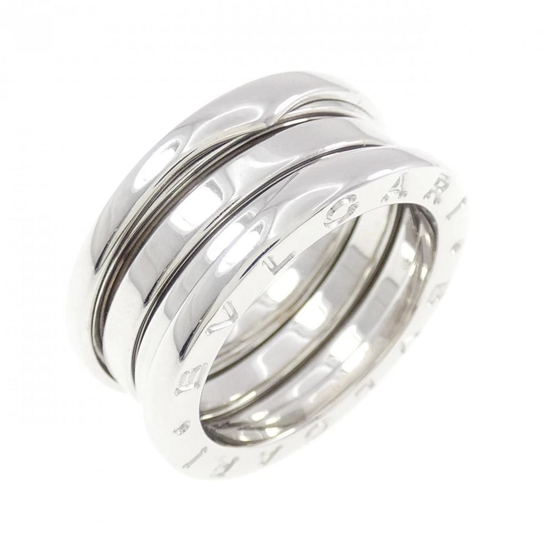 BVLGARI B.ZERO1 3 BANDS RING: BVLGARI B.zero1 3 Bands Ring Brand: BVLGARI Type: Ring Material: 750 White Gold, Color: White Gold Size: 5-5.5 US Accessories: None Accessories Notice: When purchasing pre-owned goods, ple