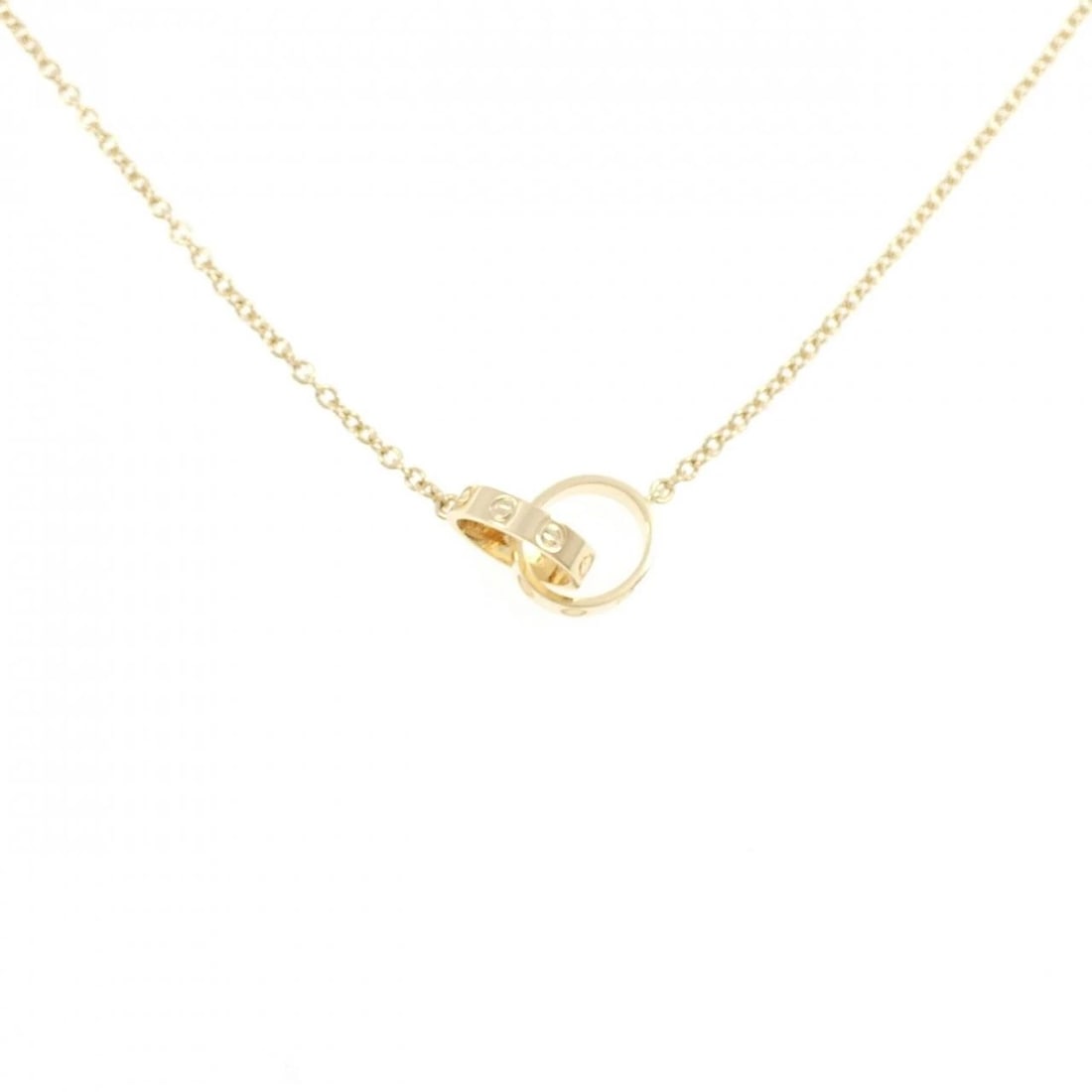 CARTIER BABY LOVE NECKLACE: Cartier Baby Love Necklace Brand: Cartier Type: Necklace Material: 750 Yellow Gold, Color: Yellow Gold Size: ActualSize Max W: 9.6mm Chain Max. W: 1.7mm Accessories: None Accessories Notice: