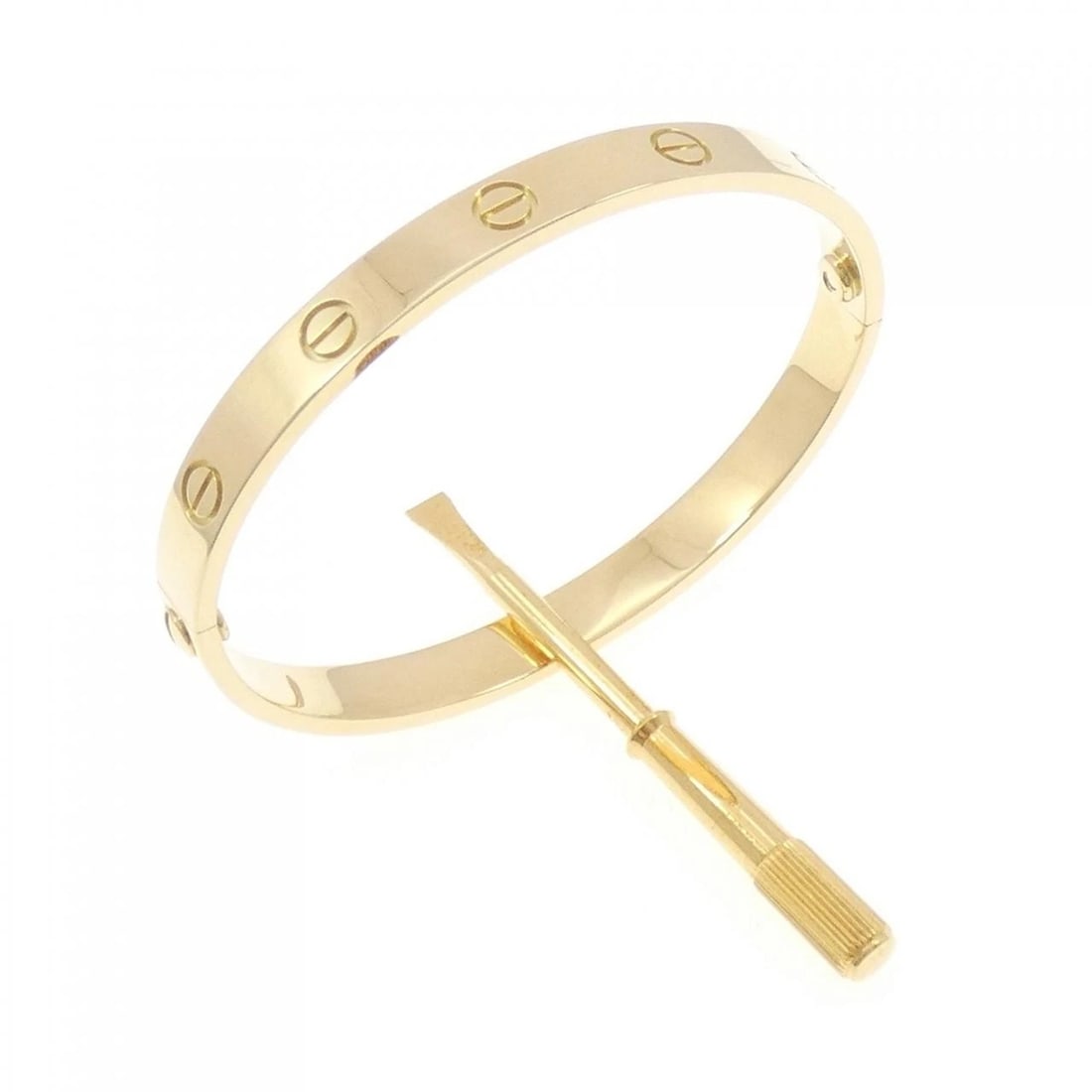 CARTIER LOVE BRACELET: Cartier Love Bracelet Brand: CARTIER Type: Bracelets Material: 18K, Color: Gold Size: Actual Size Max width approx.: 6.3mm Size 16cm(17) Accessories: None Accessories Notice: When purchasing