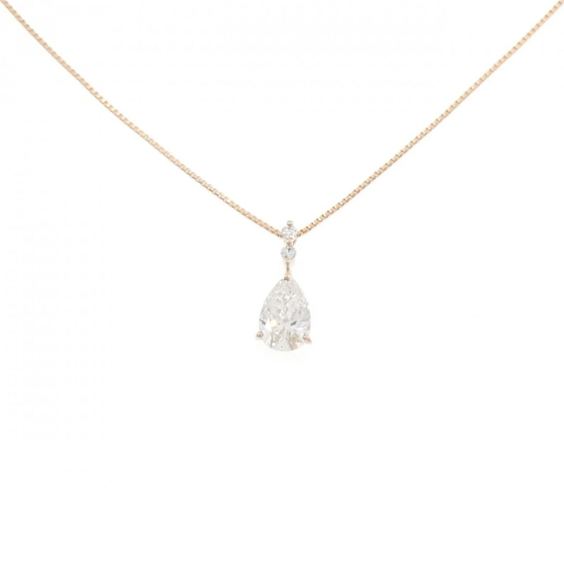 K18PG DIAMOND NECKLACE: K18PG Diamond Necklace Brand: Unbranded Type: Necklace Material: K18 Pink Gold, Main Stone/Creation Natural Color: pink gold Size: 45cm ActualSize :Pendant top H x W: 13.7mmx5.7mm Chain Max.