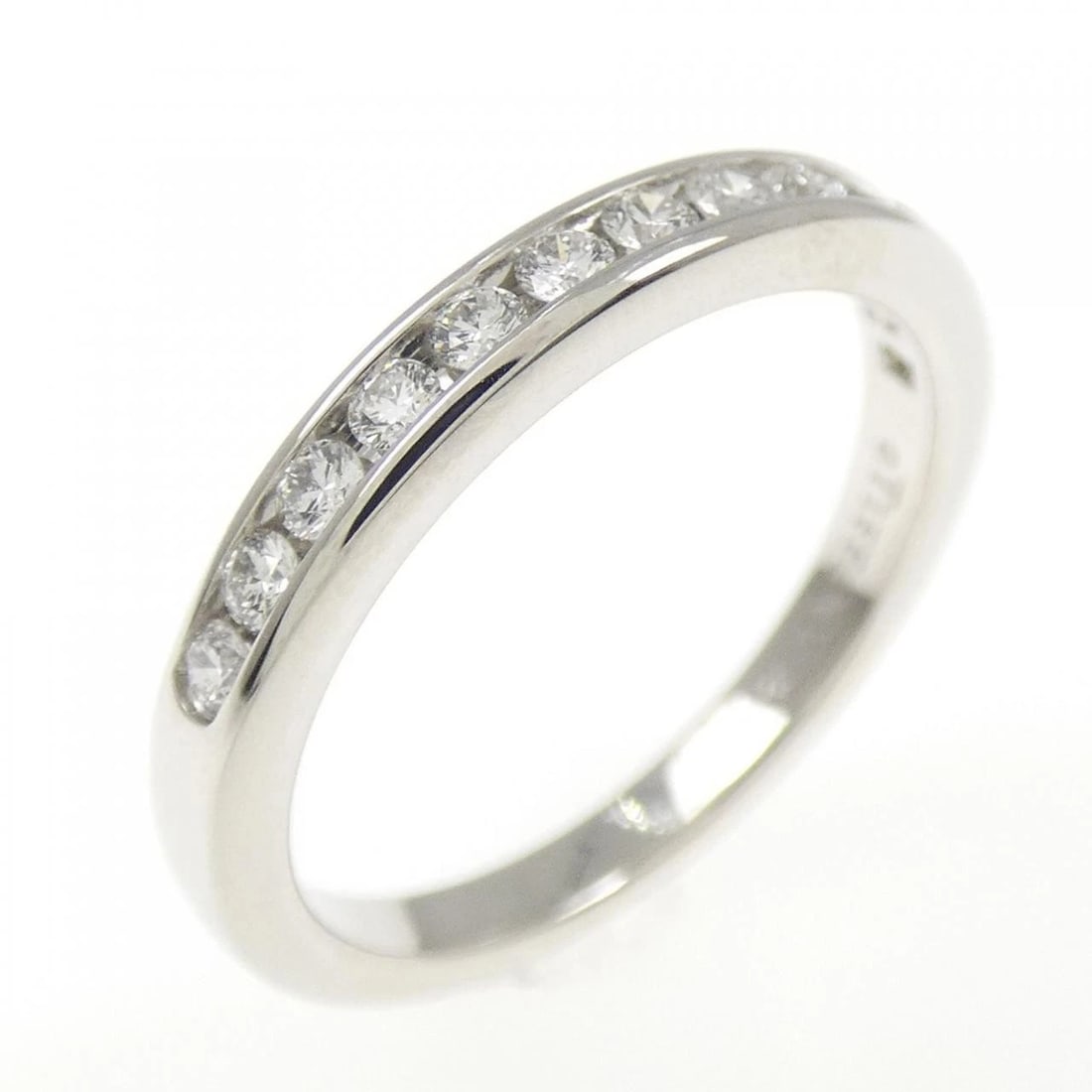 TIFFANY & CO. HALF CIRCLE CHANNEL SETTING RING: Tiffany & Co. half Circle channel setting Ring Brand: Tiffany Type: Ring Material: Platinum 950, Color: White Size: 4.5-5 (US size) Accessories: None Accessories Notice: When purchasing