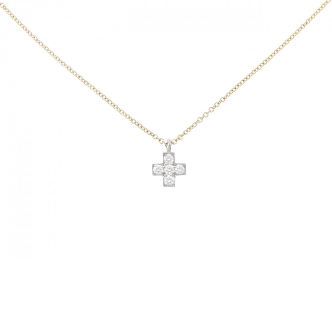 TIFFANY & CO. CRUCIFORM NECKLACE: Tiffany & Co. Cruciform Necklace Brand: Tiffany Type: Necklace Material: Platinum 950 750 Yellow Gold, Main Stone/Creation Natural Color: Platinum Yellow Gold Size: 41cmActualSize Pendant top