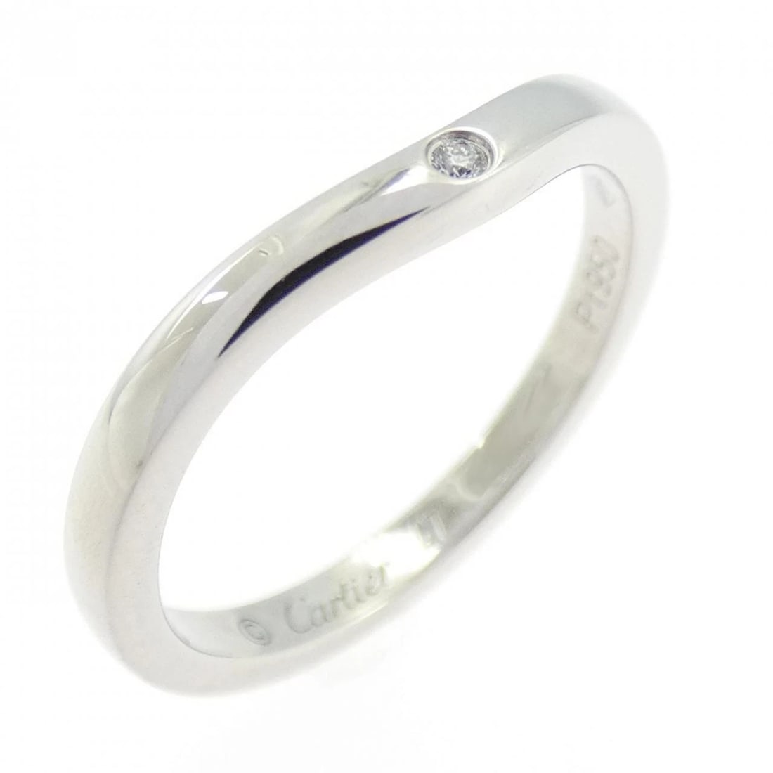CARTIER BALLERINA 3P RING: Cartier Ballerina 3P Ring Brand: Cartier Type: Ring Material: Platinum 950, Main Stone/Creation Natural Color: Platinum Size: 4-4.5 US Accessories: None Accessories Notice: When purchasing