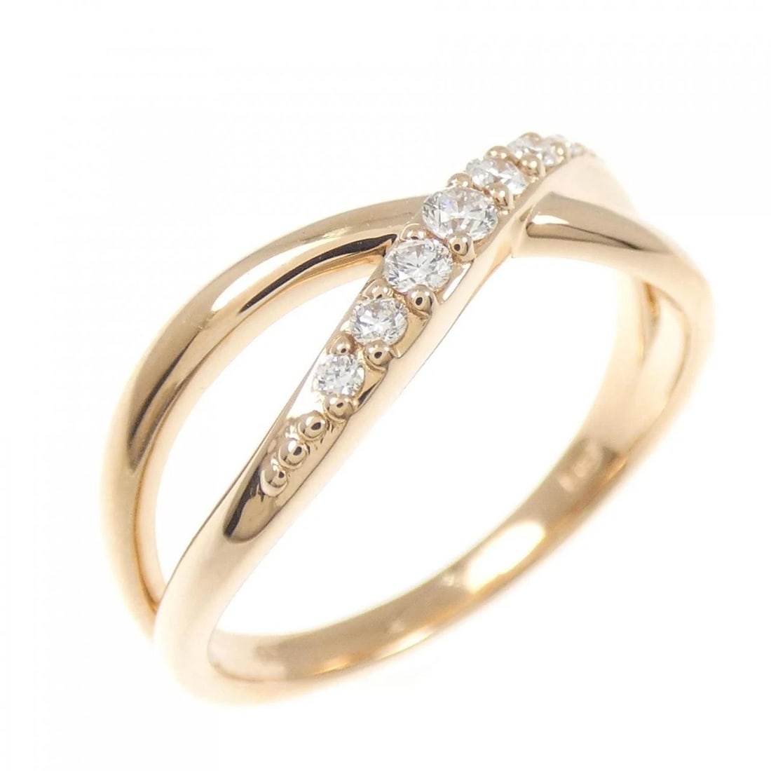 DIAMOND RING: Diamond Ring Brand: Unbranded Type: Ring Material: K18 Pink Gold, Main Stone/Creation Natural Color: None Size: 5.5 ( US size) Accessories: None Accessories Notice: When purchasing pre-own