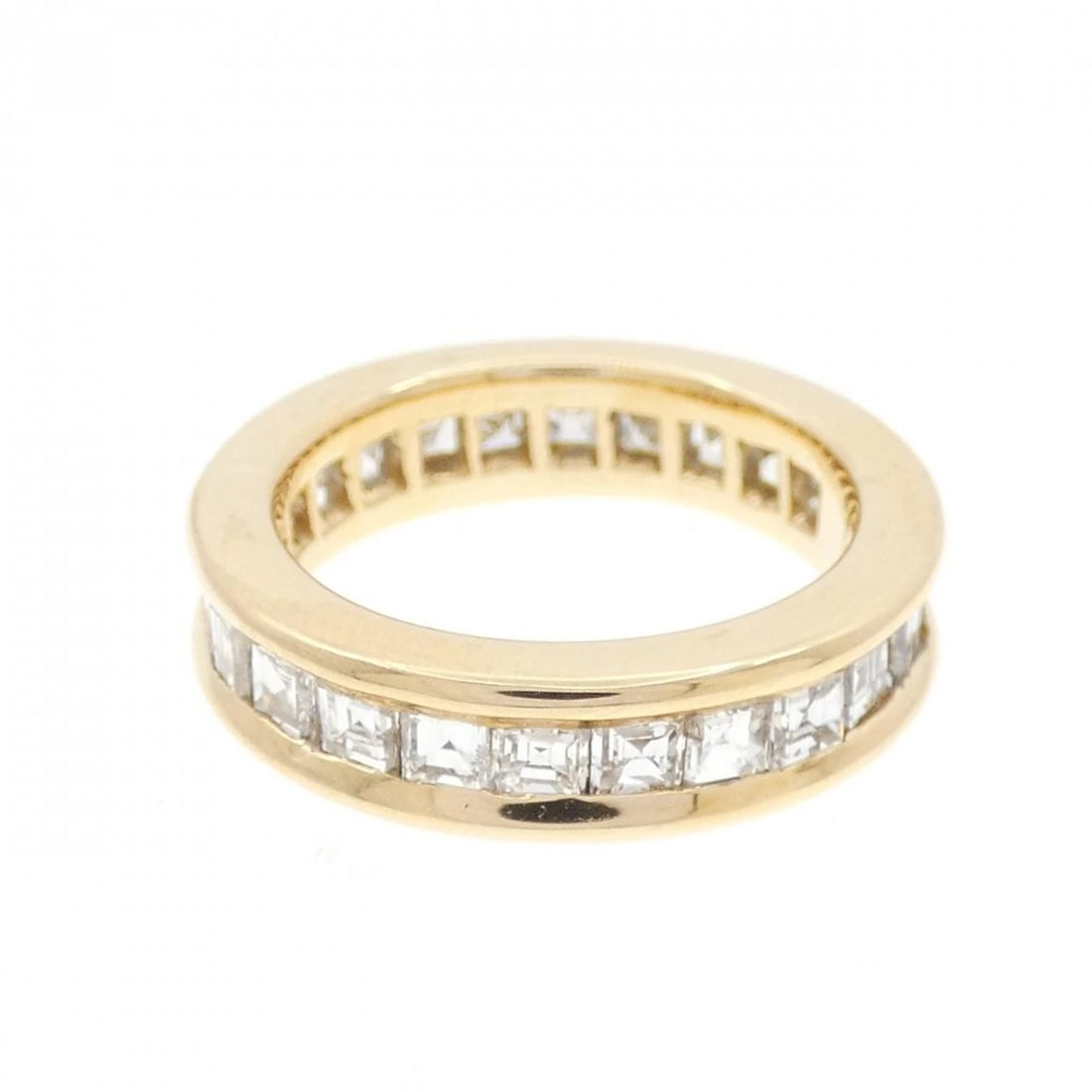 K18YG FULL ETERNITY DIAMOND RING: K18YG Full Eternity Diamond Ring Brand: Unbranded Type: Ring Material: K18 Yellow Gold, Main Stone/Creation natural Color: Yellow Gold Size: 5 US Accessories: None Accessories Notice: When