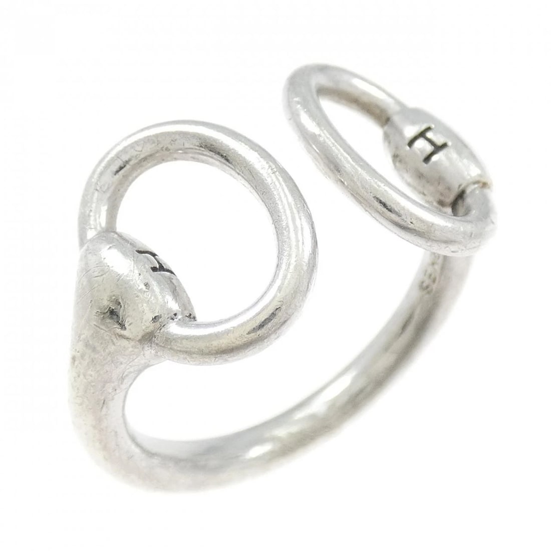 HERMES NAUSICAA RING: HERMES Nausicaa Ring Brand: HERMES Type: Ring Material: 925 Silver, Color: Silver Size: 7.5-8 US Accessories: None Accessories Notice: When purchasing pre-owned goods, please refer to the