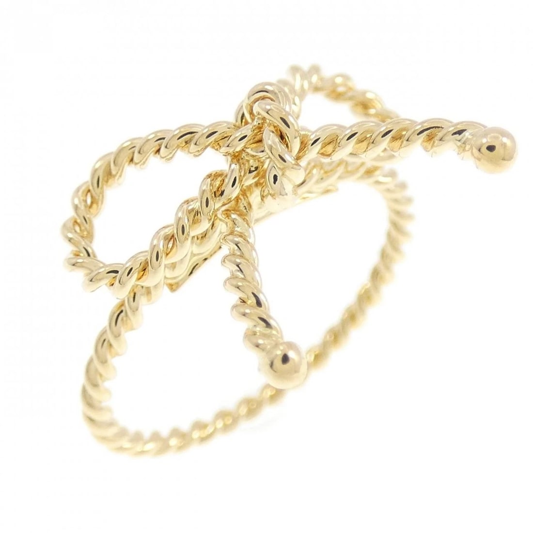 TIFFANY TWIST RIBBON RING: Tiffany Twist Ribbon Ring Brand: Tiffany Type: Ring Material: 750 Yellow Gold, Color: yellow gold Size: 5 (US size US Accessories: None Accessories Notice: When purchasing pre-owned goods,