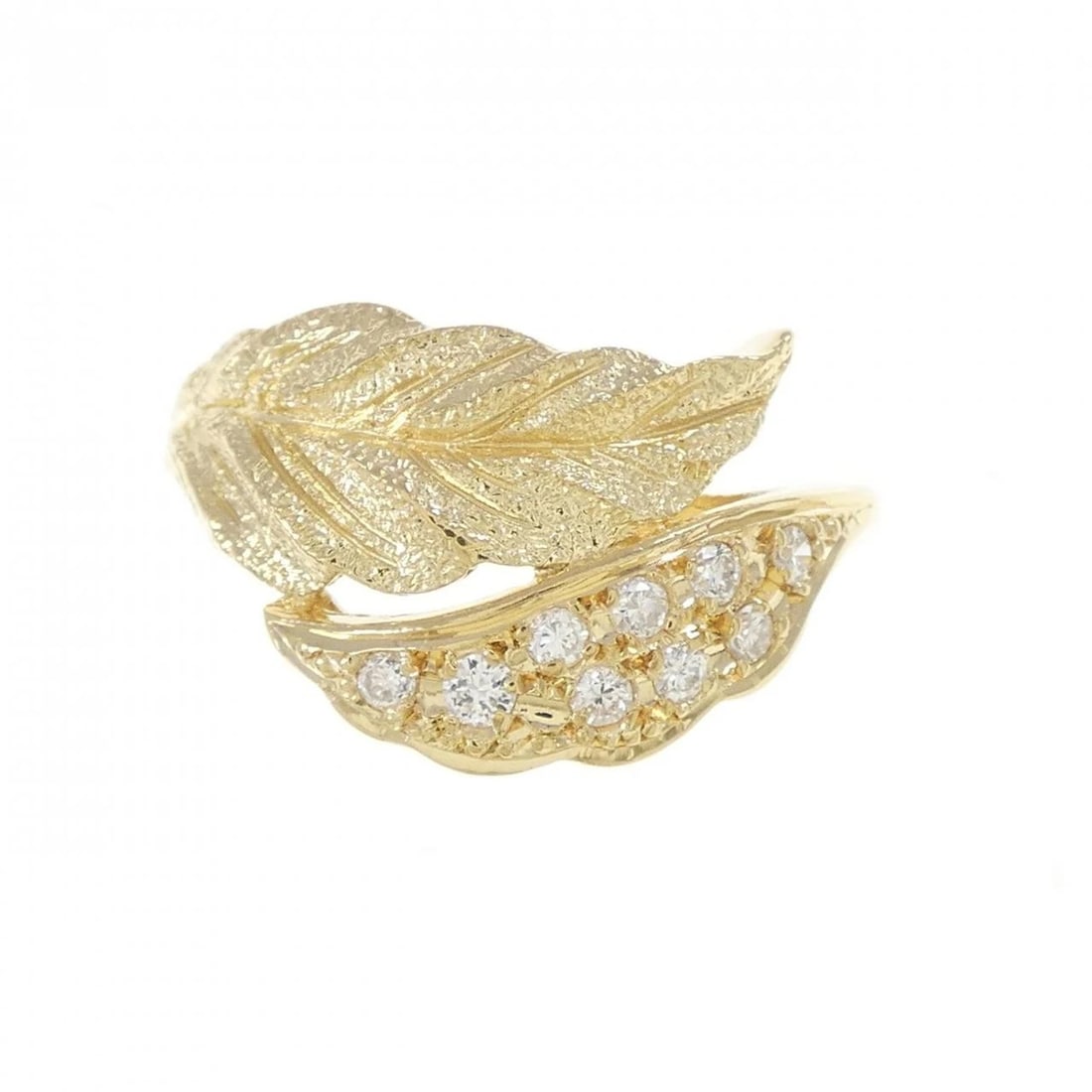 K18YG LEAF DIAMOND RING - 2