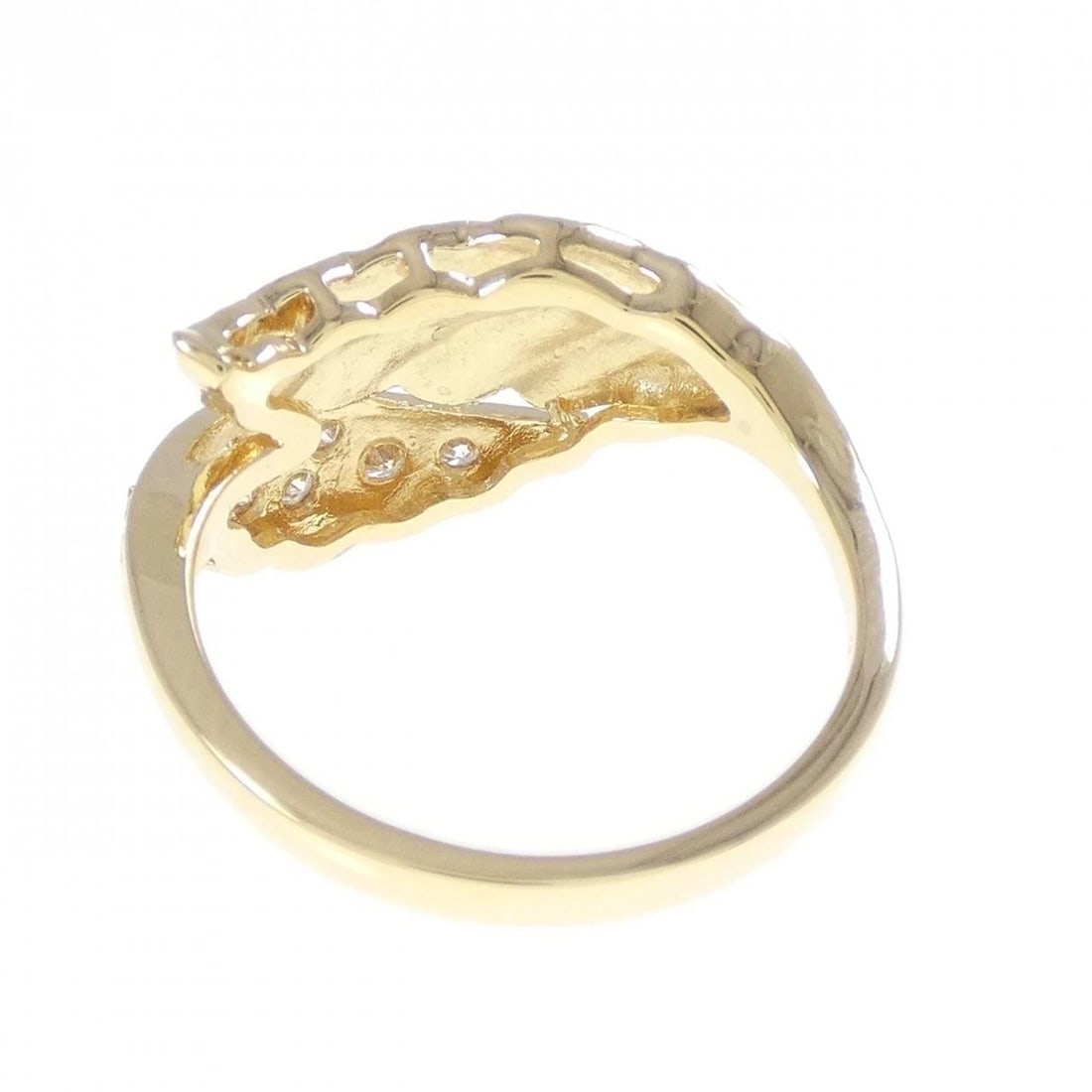 K18YG LEAF DIAMOND RING - 3
