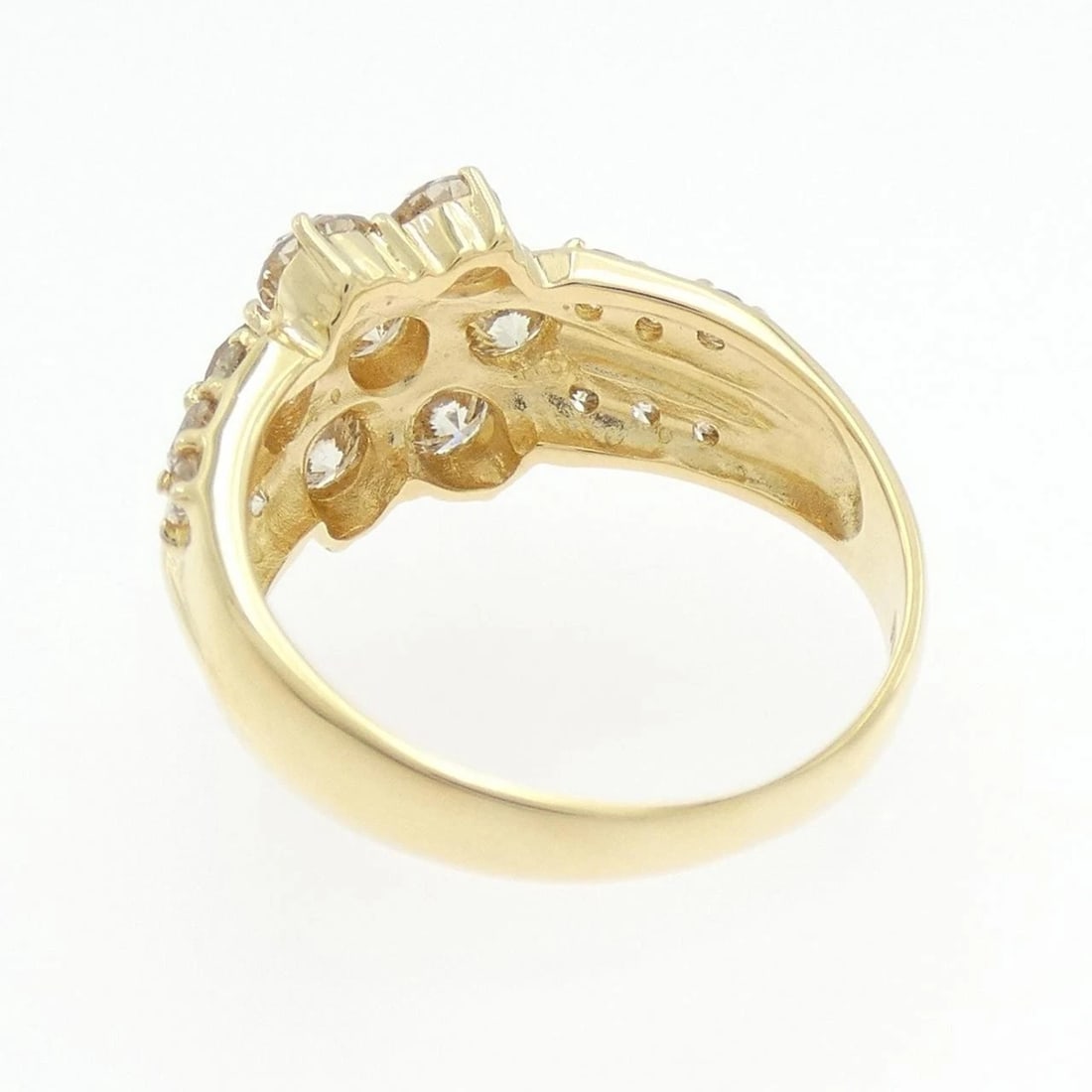 K18YG FLOWER DIAMOND RING - 3
