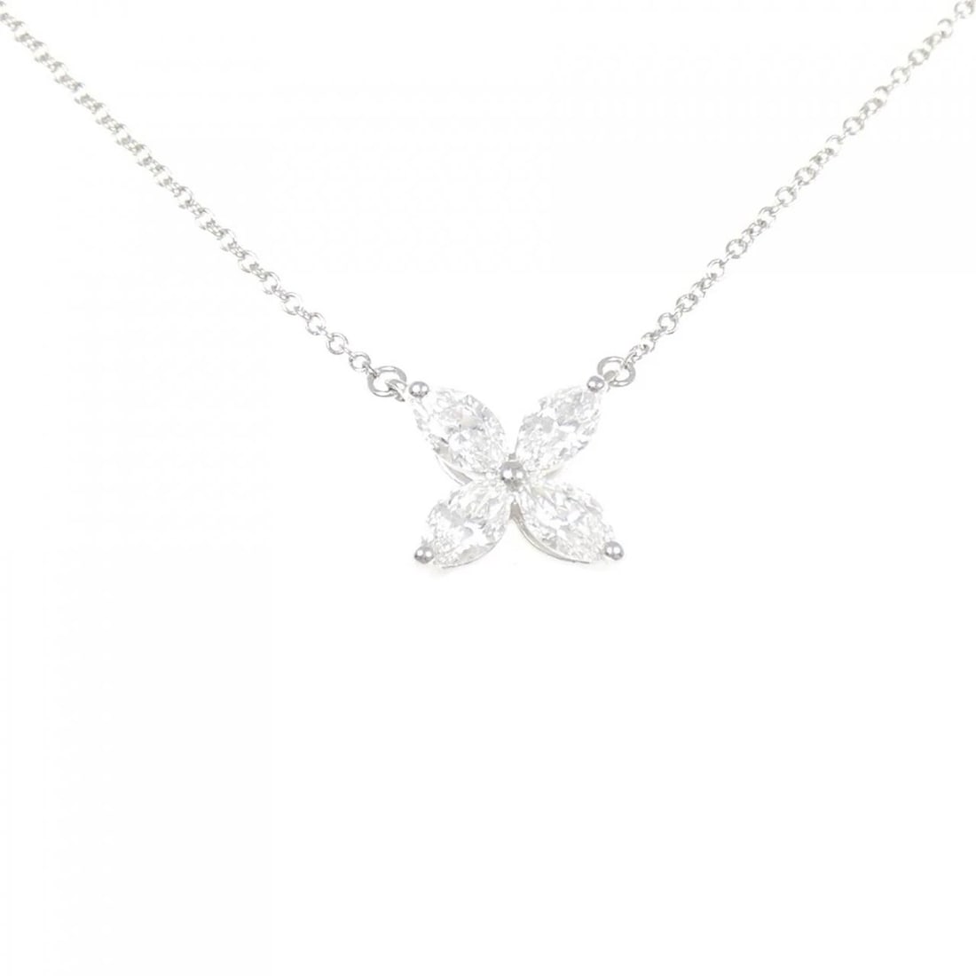 TIFFANY VICTORIA LARGE NECKLACE: Tiffany Victoria Large Necklace Brand: Tiffany Type: Necklace Material: Platinum 950, Main Stone/Creation Natural Color: Platinum Size: ActualSize Pendant top H x W: 9.6mmx9.8mm Chain Max. W: