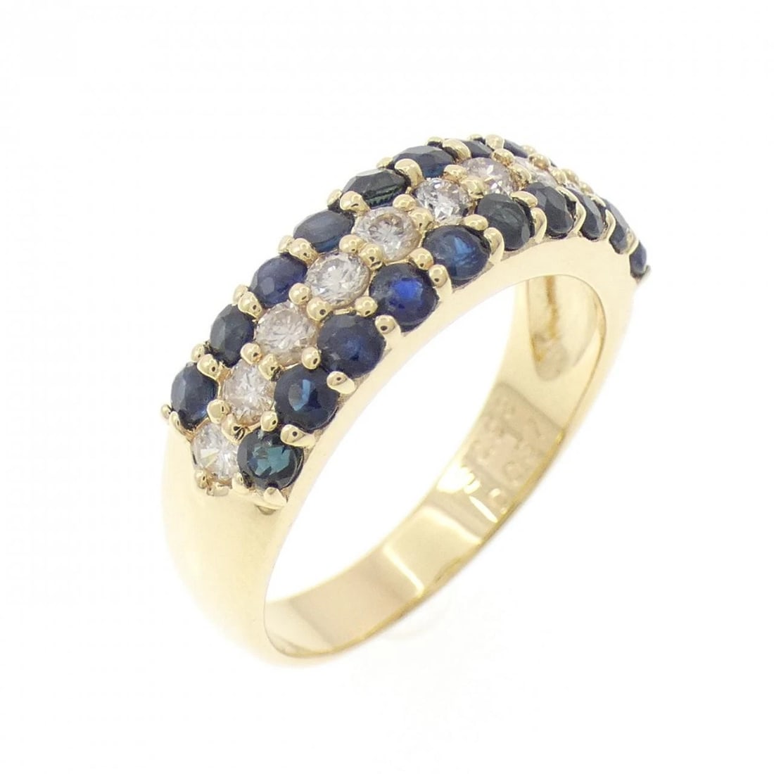K18YG SAPPHIRE RING: K18YG Sapphire Ring Brand: Unbranded Type: Ring Material: K18 Yellow Gold, Main Stone/Creation Sapphire Color: YG Size: 6.5 US Accessories: None Accessories Notice: When purchasing pre-own