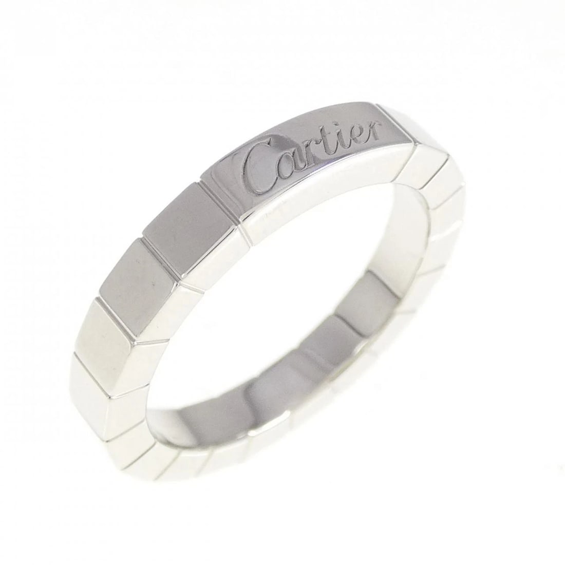 CARTIER LANIERES RING: Cartier Lanieres Ring Brand: Cartier Type: Ring Material: 750 White Gold, Color: White Gold Size: 5US US Accessories: None Accessories Notice: When purchasing pre-owned goods, please refer to
