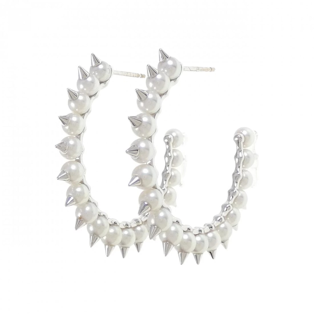 TASAKI DANGER TRIBE LARGE EARRINGS: TASAKI Danger Tribe Large Earrings Brand: TASAKI Type: Earrings Material: 750 White Gold, Main Stone/Creation Akoya Pearl Color: White Gold Size: ActualSize HxW: 38.2mmx4.2mm Accessories: