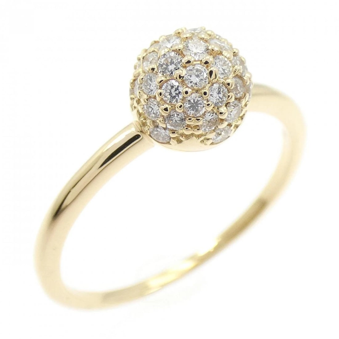 K18YG PAVE DIAMOND RING: K18YG Pave Diamond Ring Brand: Unbranded Type: Ring Material: K18 Yellow Gold, Main Stone/Creation Natural Color: White Gold Size: 6.5-7 ( US size) Accessories: None Accessories Notice: When
