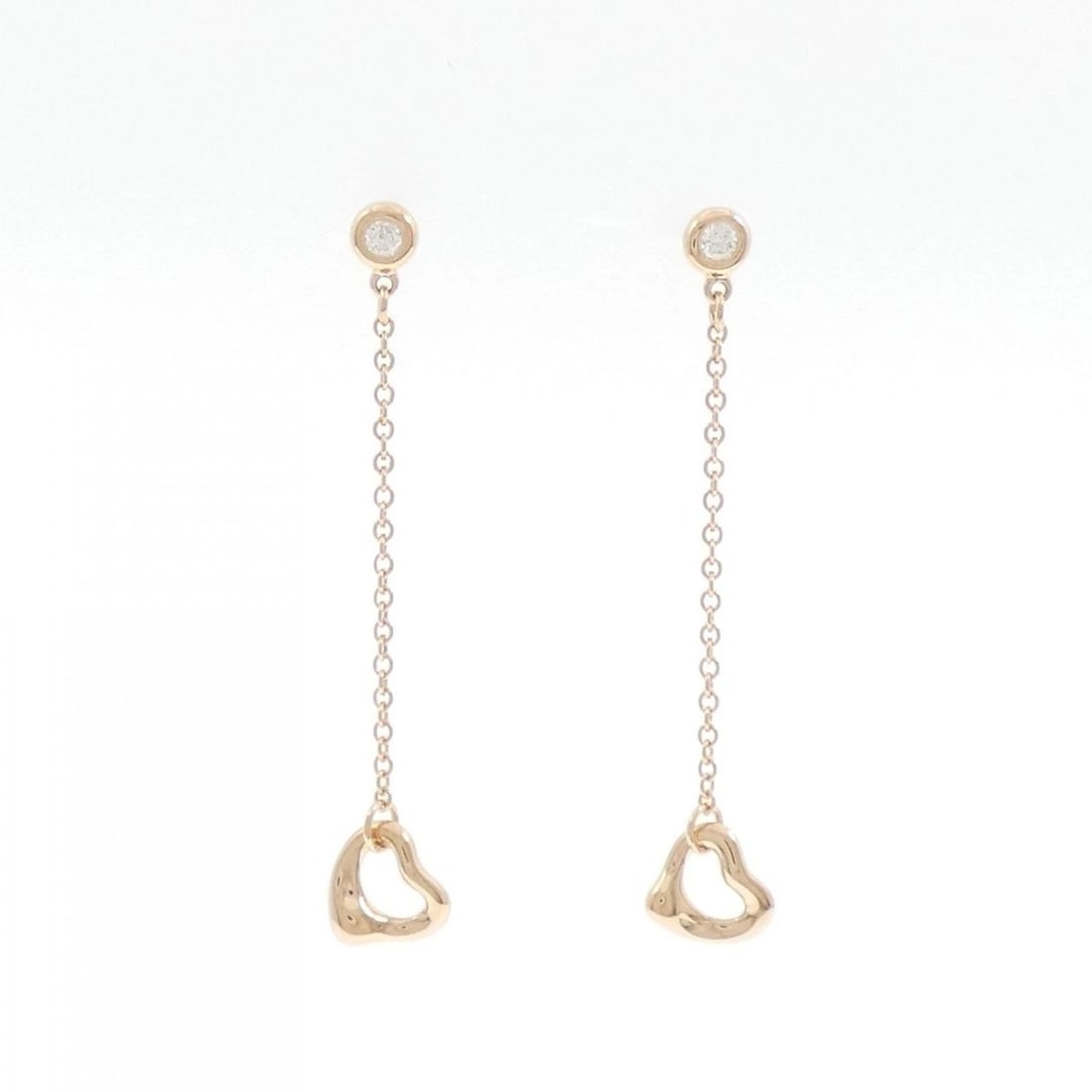 TIFFANY BY THE YARD OPEN HEART EARRINGS: Tiffany By the Yard Open Heart Earrings Brand: Tiffany Type: Earrings Material: 750 Pink Gold, Main Stone/Creation Natural Color: Pink Gold Size: ActualSize HxW: 39.4mmx6.8mm Accessories: