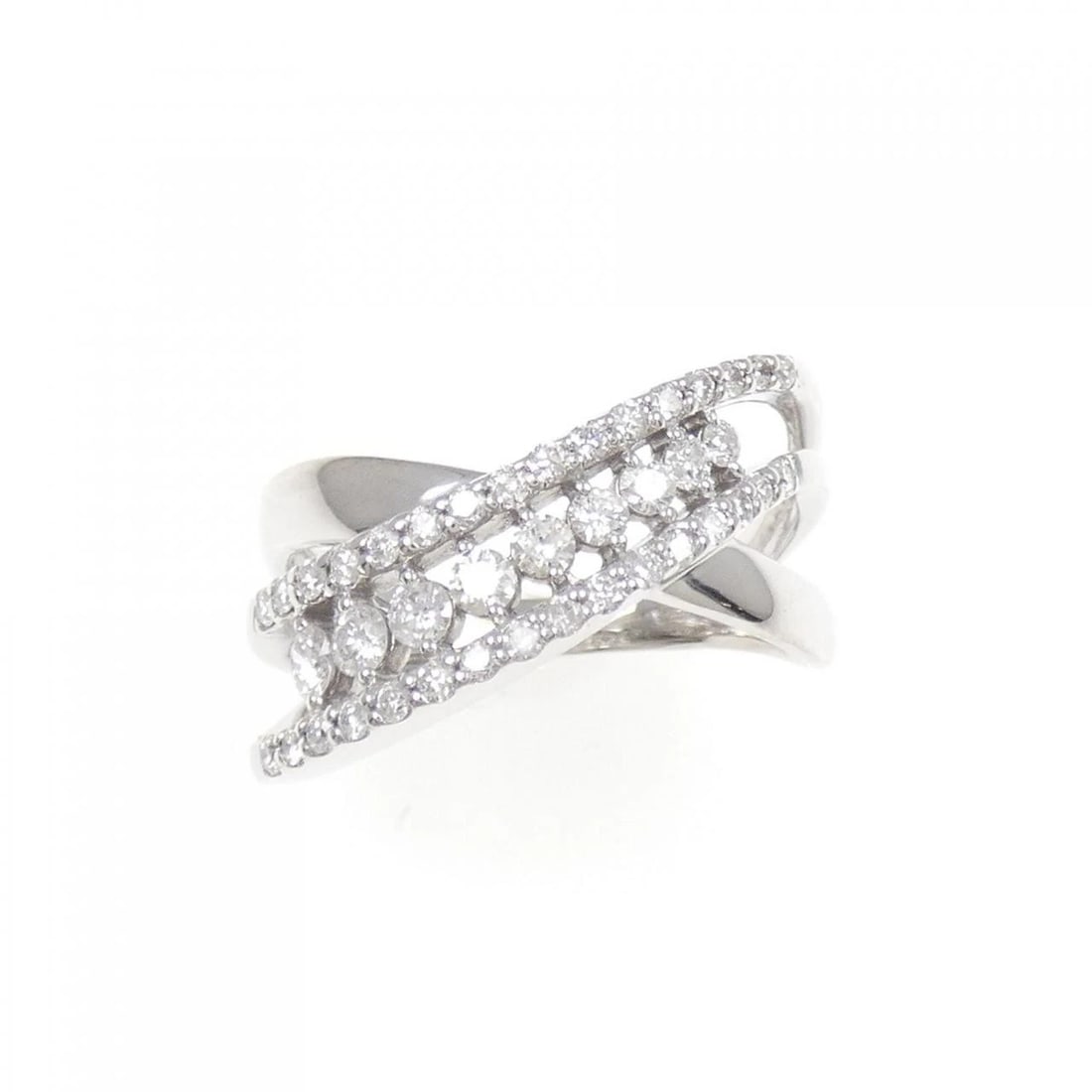 K18WG DIAMOND RING - 2