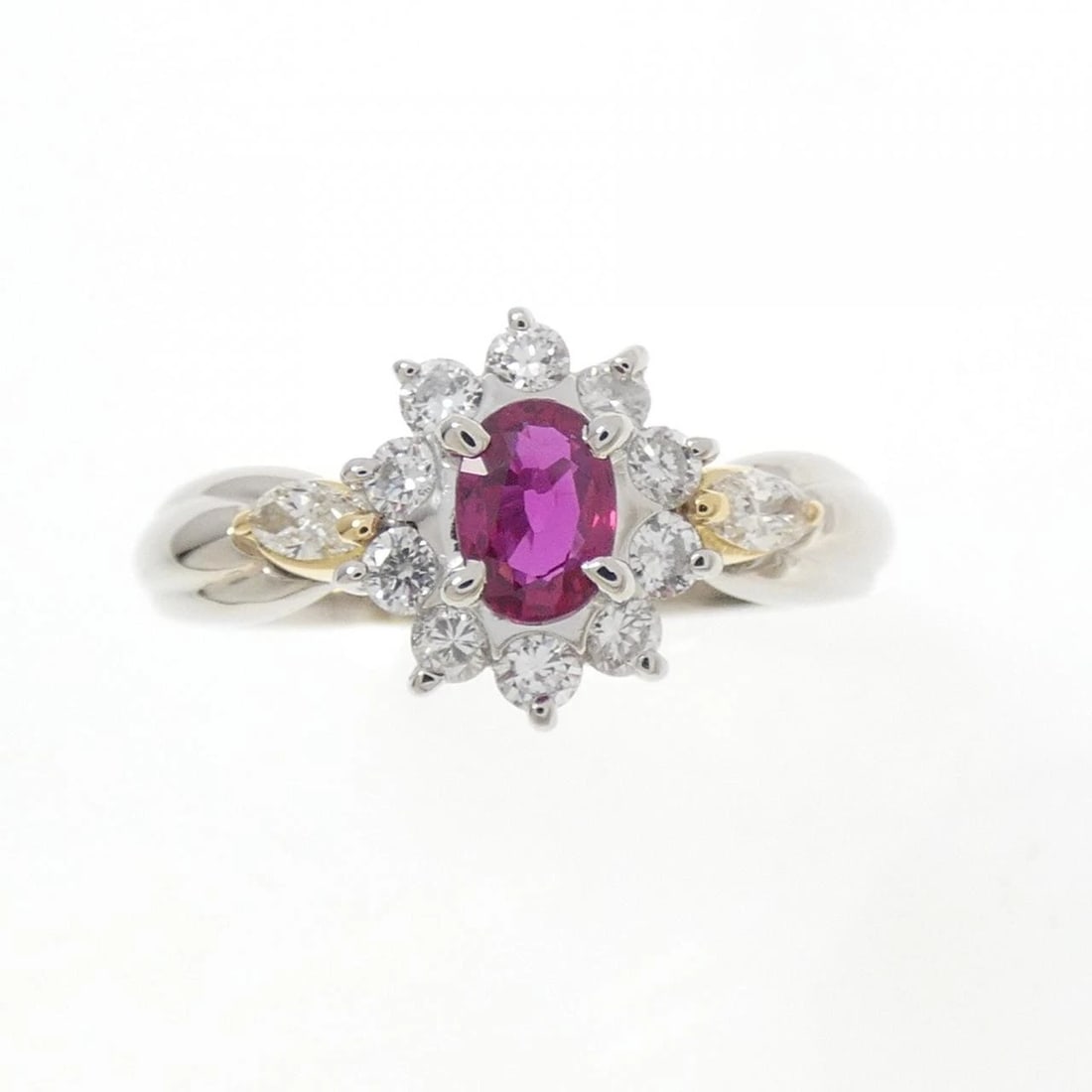 PT900 K18YG RUBY RING - 2