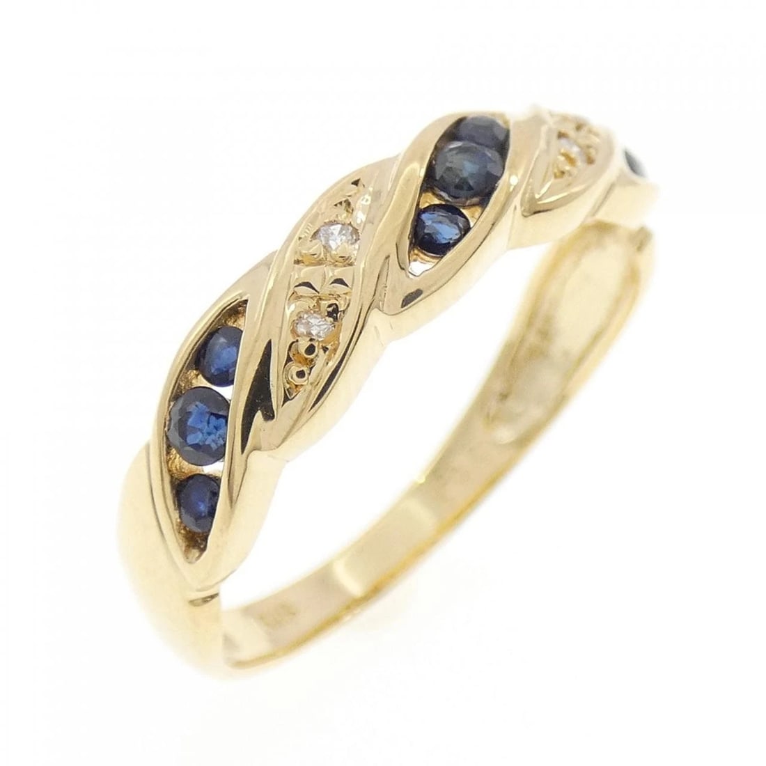 K18YG SAPPHIRE RING: K18YG Sapphire Ring Brand: Unbranded Type: Ring Material: K18 Yellow Gold, Main Stone/Creation Sapphire Color: YG Size: 6.5 US Accessories: None Accessories Notice: When purchasing pre-own