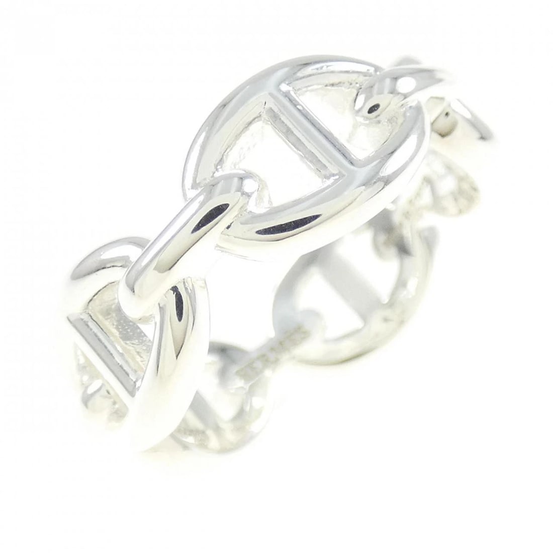 HERMES CHAINE D'ANCRE ENCHENE RING: HERMES Chaine d'Ancre Enchene Ring Brand: HERMES Type: Ring Material: 925 Silver, Color: Silver Size: 6.5 US US Accessories: None Accessories Notice: When purchasing pre-owned goods, please