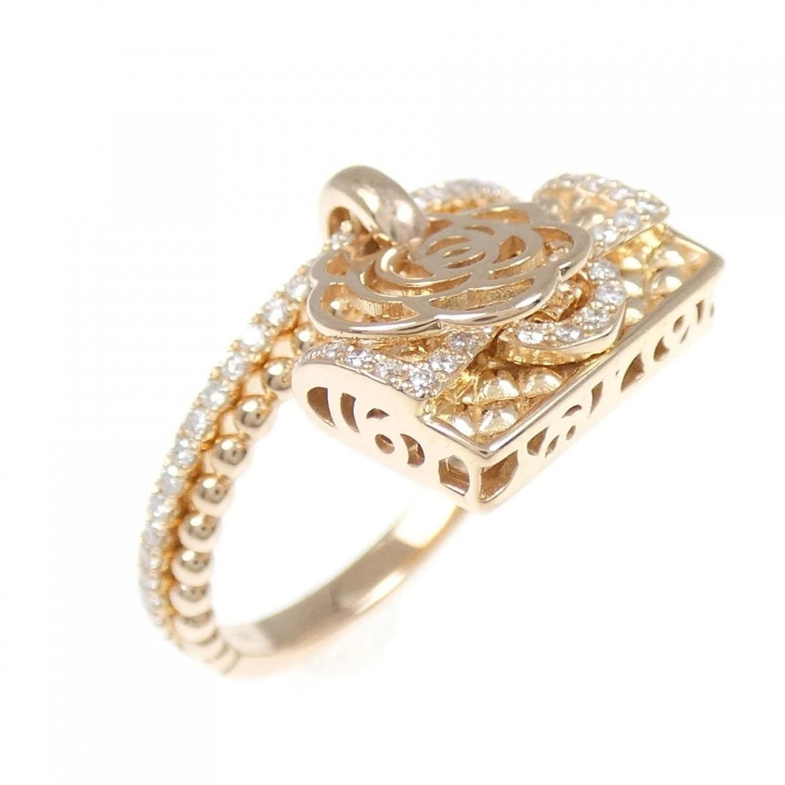 18KPG DIAMOND RING: 18KPG Diamond Ring Brand: Unbranded Type: Ring Material: 18KPG, Main Stone/Creation Natural Color: pink Size: 6.5-7 US Accessories: None Accessories Notice: When purchasing pre-owned goods,