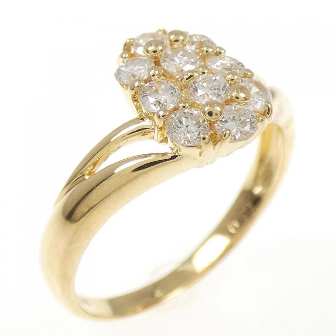 K18YG DIAMOND RING: K18YG Diamond Ring Brand: Unbranded Type: Ring Material: K18 Yellow Gold, Main Stone/Creation natural Color: Yellow Gold Size: 6.5 US Accessories: None Accessories Notice: When purchasing