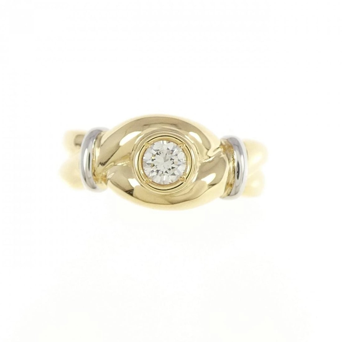 K18YG PT900 DIAMOND RING - 2