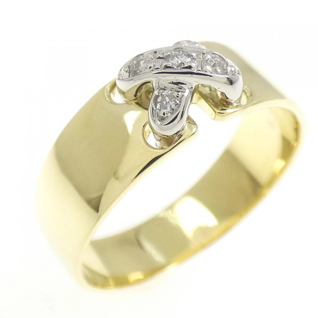 K18YG PT900 DIAMOND RING: K18YG PT900 Diamond Ring Brand: Unbranded Type: Ring Material: K18 Yellow Gold Platinum 900 Platinum, Main Stone/Creation natural Color: Yellow Gold Size: 5 US Accessories: None Accessories