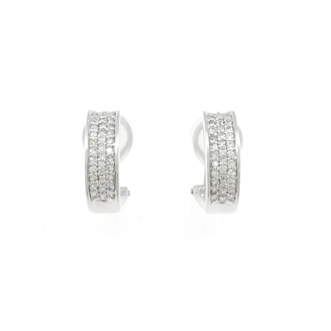 K18WG DIAMOND EARRINGS: K18WG Diamond Earrings Brand: Unbranded Type: Earrings Material: K18 White Gold, Main Stone/Creation Natural Color: WG Size: ActualSize HxW: 15.1mmx4.9mm Accessories: None Accessories Notice: