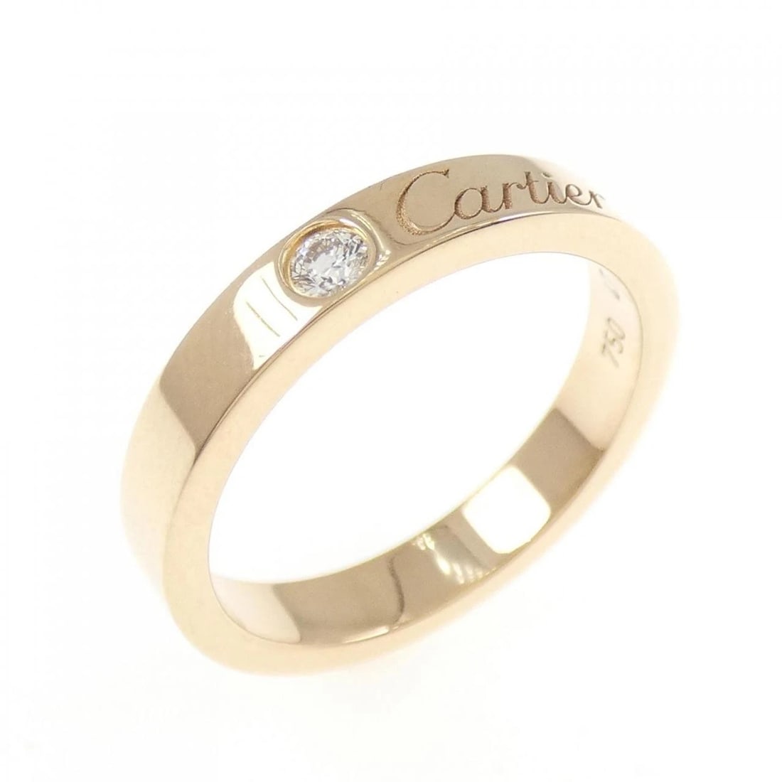 CARTIER WEDDING 1P RING: Cartier Wedding 1P Ring Brand: Cartier Type: Ring Material: 750 Pink Gold, Main Stone/Creation Natural Color: Pink Gold Size: 4-4.5 (US size) Accessories: None Accessories Notice: When