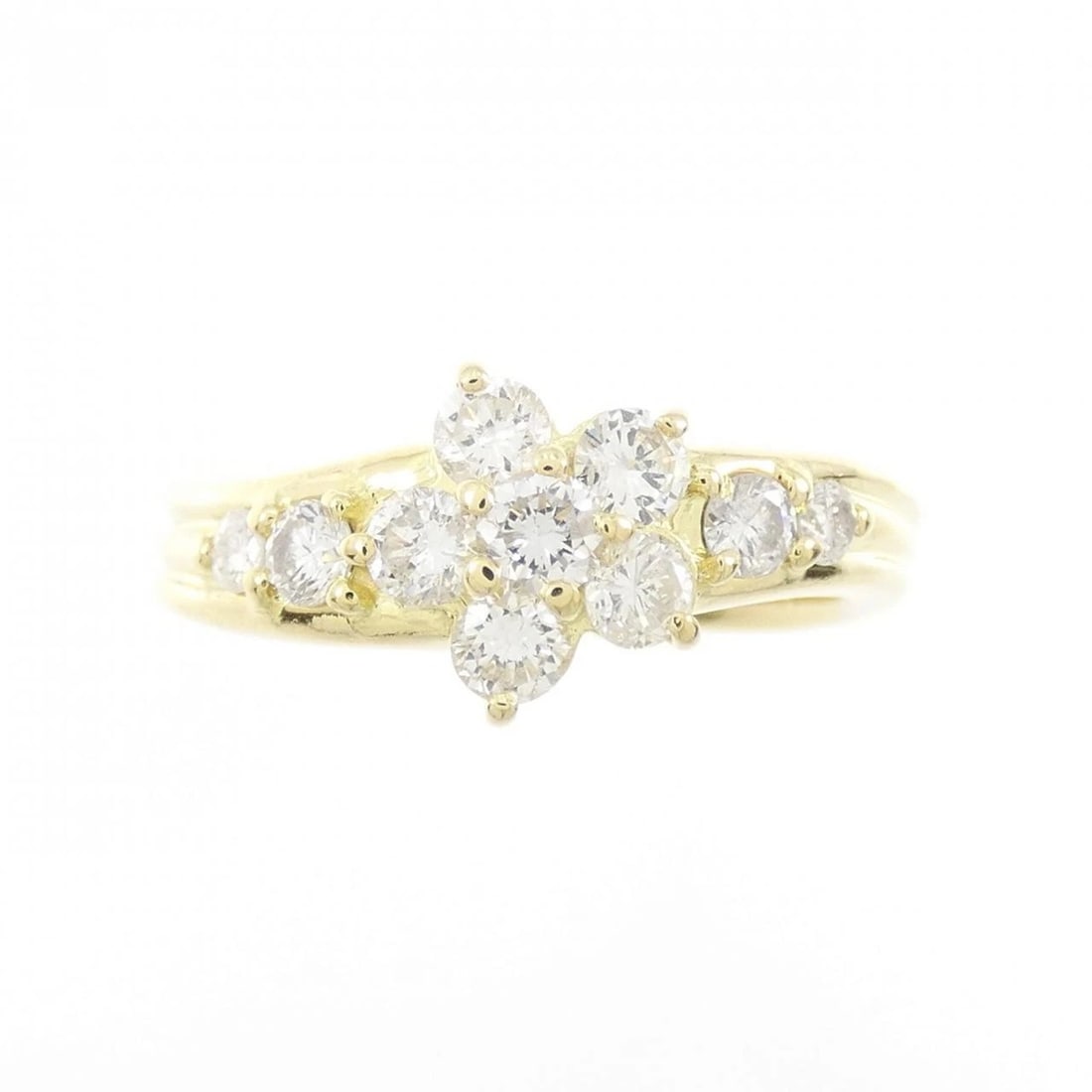 K18YG FLOWER DIAMOND RING - 2