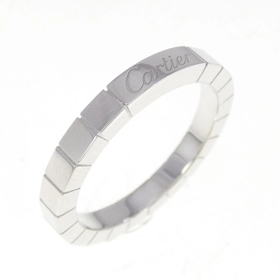 CARTIER LANIERES RING: Cartier Lanieres Ring Brand: Cartier Type: Ring Material: 750 White Gold, Color: White Gold Size: 8-8.5 US Accessories: None Accessories Notice: When purchasing pre-owned goods, please refer