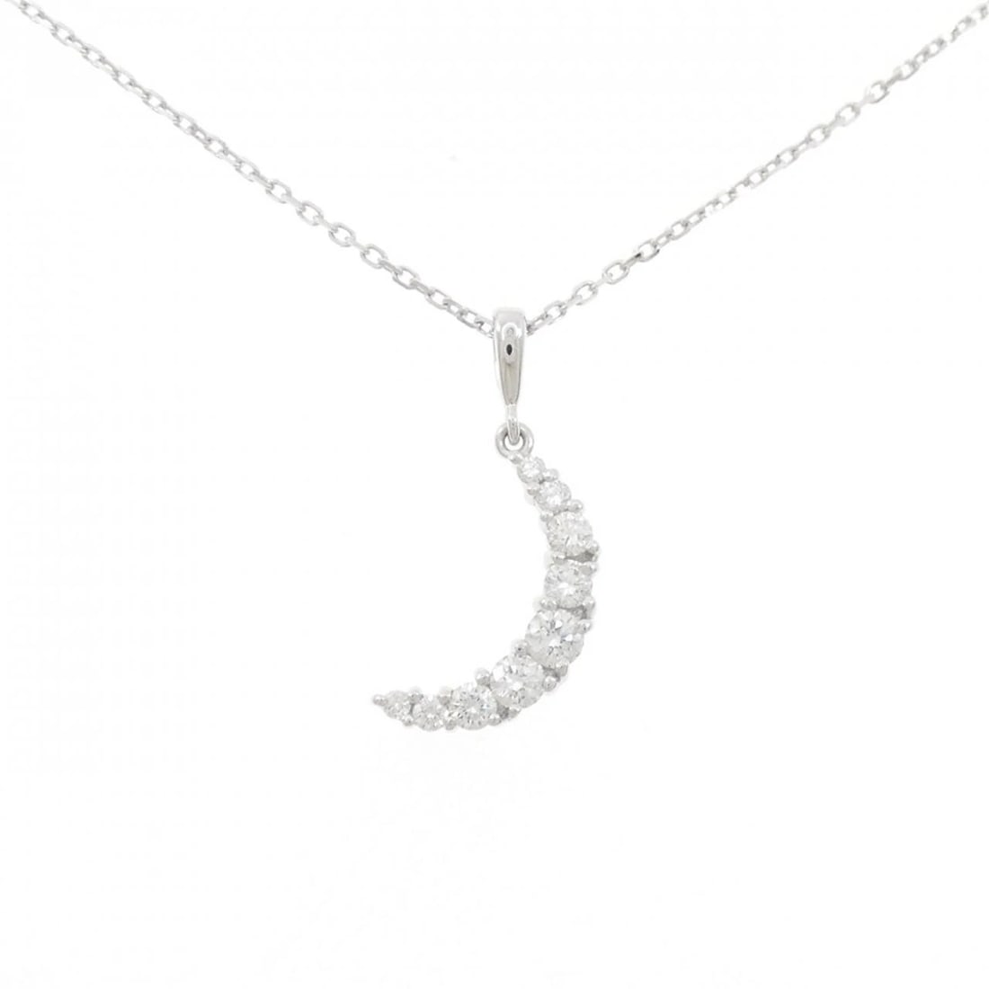MIKIMOTO DIAMOND NECKLACE: MIKIMOTO Diamond Necklace Brand: MIKIMOTO Type: Necklace Material: K18 White Gold, Main Stone/Creation Natural Color: White Gold Size: ActualSize Pendant top H x W: 22.0mmx11.7mm Chain Max. W: