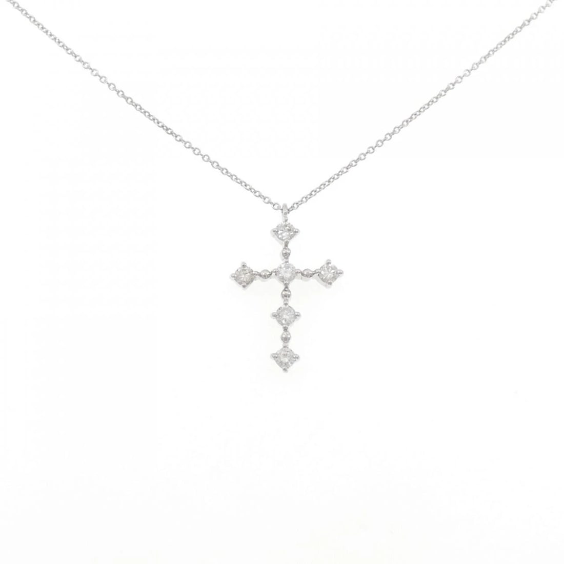 VENDOME CROSS DIAMOND NECKLACE: VENDOME Cross Diamond Necklace Brand: VENDOME Type: Necklace Material: Platinum 900 Platinum 850, Main Stone/Creation Natural Color: Platinum Size: ActualSize Pendant top H x W: 21.8mmx14.1mm