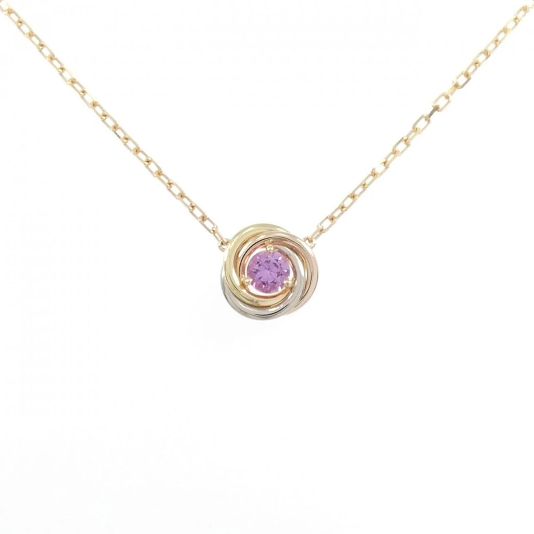 CARTIER TRINITY NECKLACE: Cartier Trinity Necklace Brand: Cartier Type: Necklace Material: 750 Yellow Gold 750 White Gold 750 Pink Gold, Main Stone/Creation Sapphire Color: Yellow Gold White Gold Pink Gold Size:
