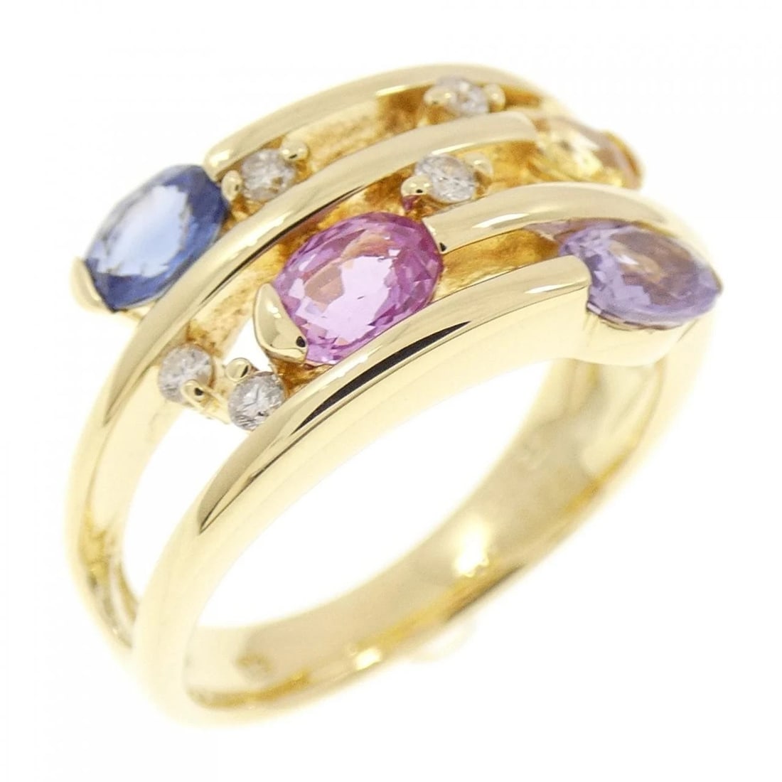 K18YG SAPPHIRE RING: K18YG Sapphire Ring Brand: Unbranded Type: Ring Material: K18 Yellow Gold, Main Stone/Creation Sapphire Color: Yellow Gold Size: 6 ( US size) Accessories: None Accessories Notice: When pur