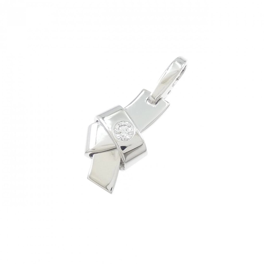 CARTIER KNOT CHARM: Cartier knot Charm Brand: Cartier Type: Pendant Brooch Material: 750 White Gold, Main Stone/Creation Natural Color: White Gold Size: ActualSize HxW: 28.8mmx11.6mm Accessories: None