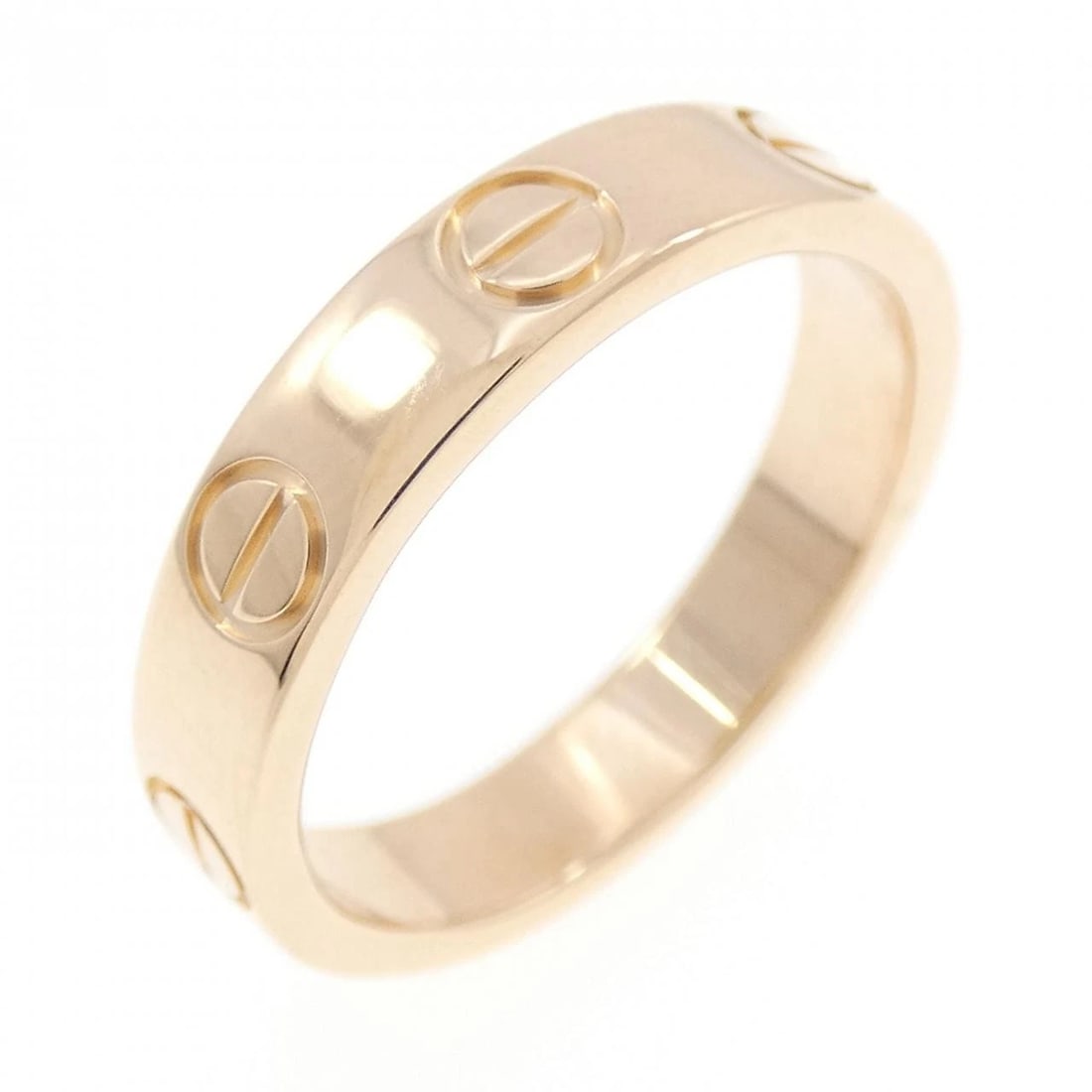 CARTIER MINI LOVE RING: Cartier Mini Love Ring Brand: CARTIER Type: Ring Material: 750 Pink Gold, Color: Pink Gold Size: US 4 Accessories: None Accessories Notice: When purchasing pre-owned goods, please refer to