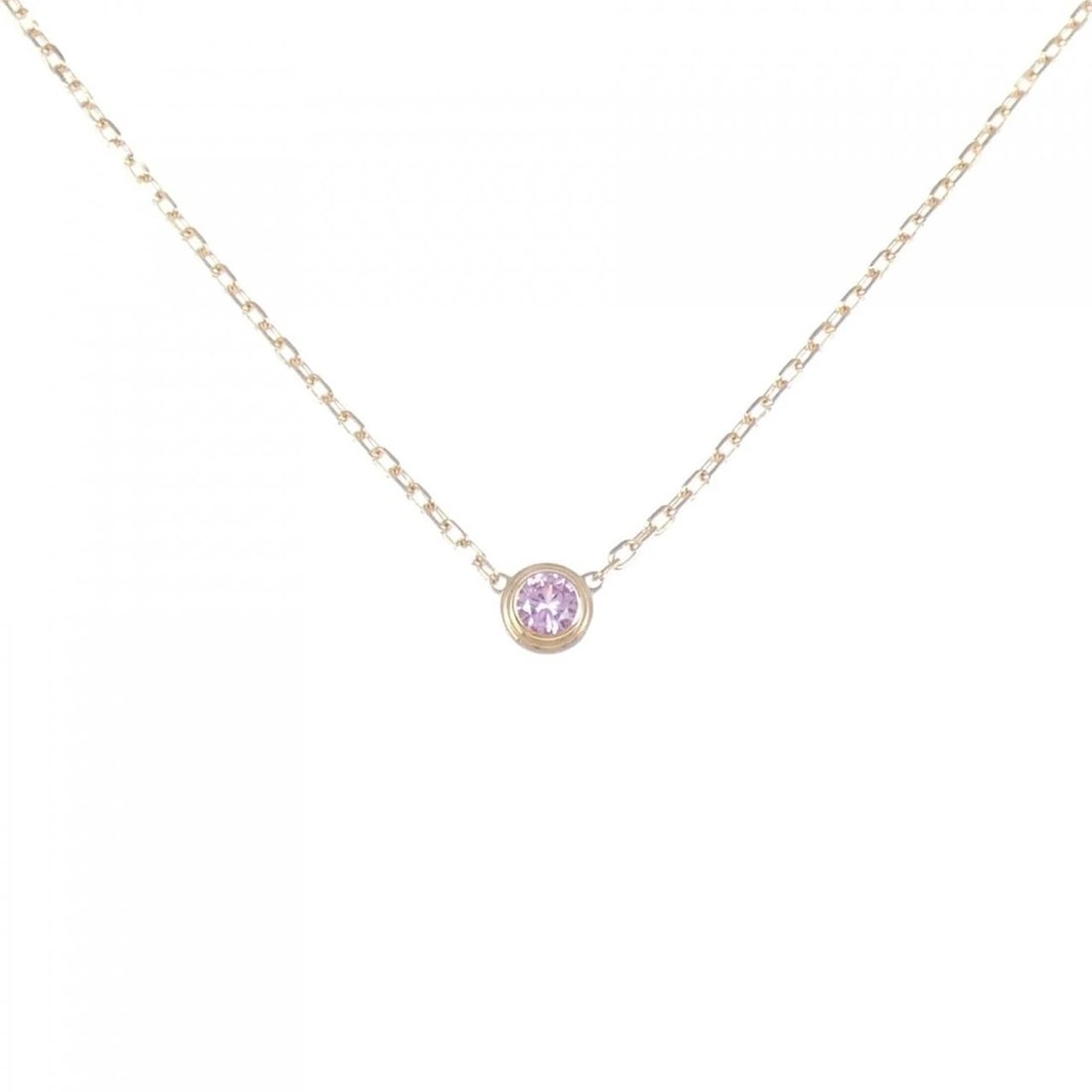CARTIER D'AMOUR NECKLACE: Cartier d'Amour Necklace Brand: Cartier Type: Necklace Material: 750 Pink Gold, Main Stone/Creation Sapphire Color: Pink Gold Size: ActualSize Diameter: 4.9mm Chain Max. W: 1.2mm Size 38 41cm 