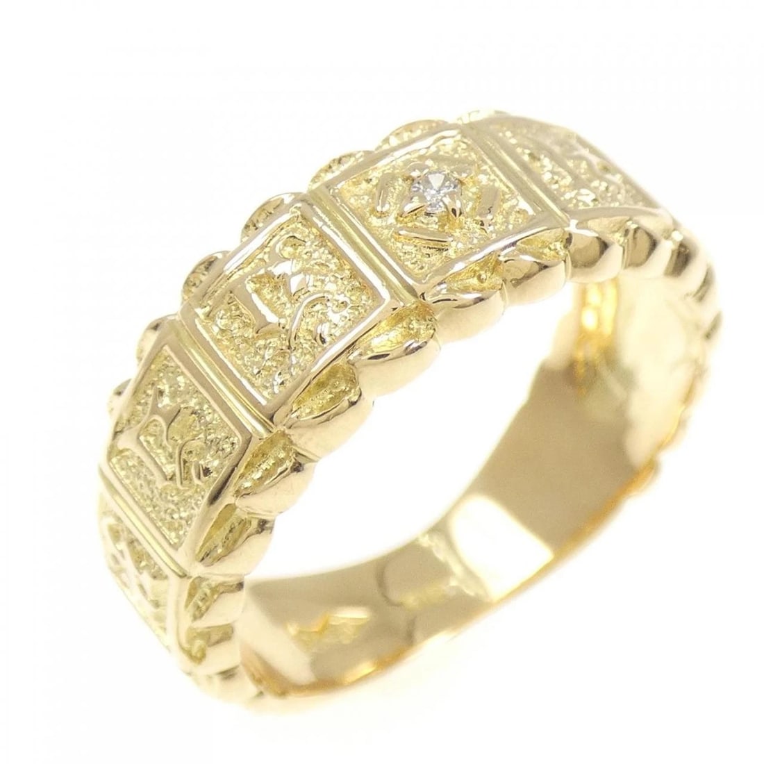 K18YG DIAMOND RING: K18YG Diamond Ring Brand: Unbranded Type: Ring Material: K18 Yellow Gold, Main Stone/Creation Natural Color: Yellow Gold Size: 7 US Accessories: None Accessories Notice: When purchasing