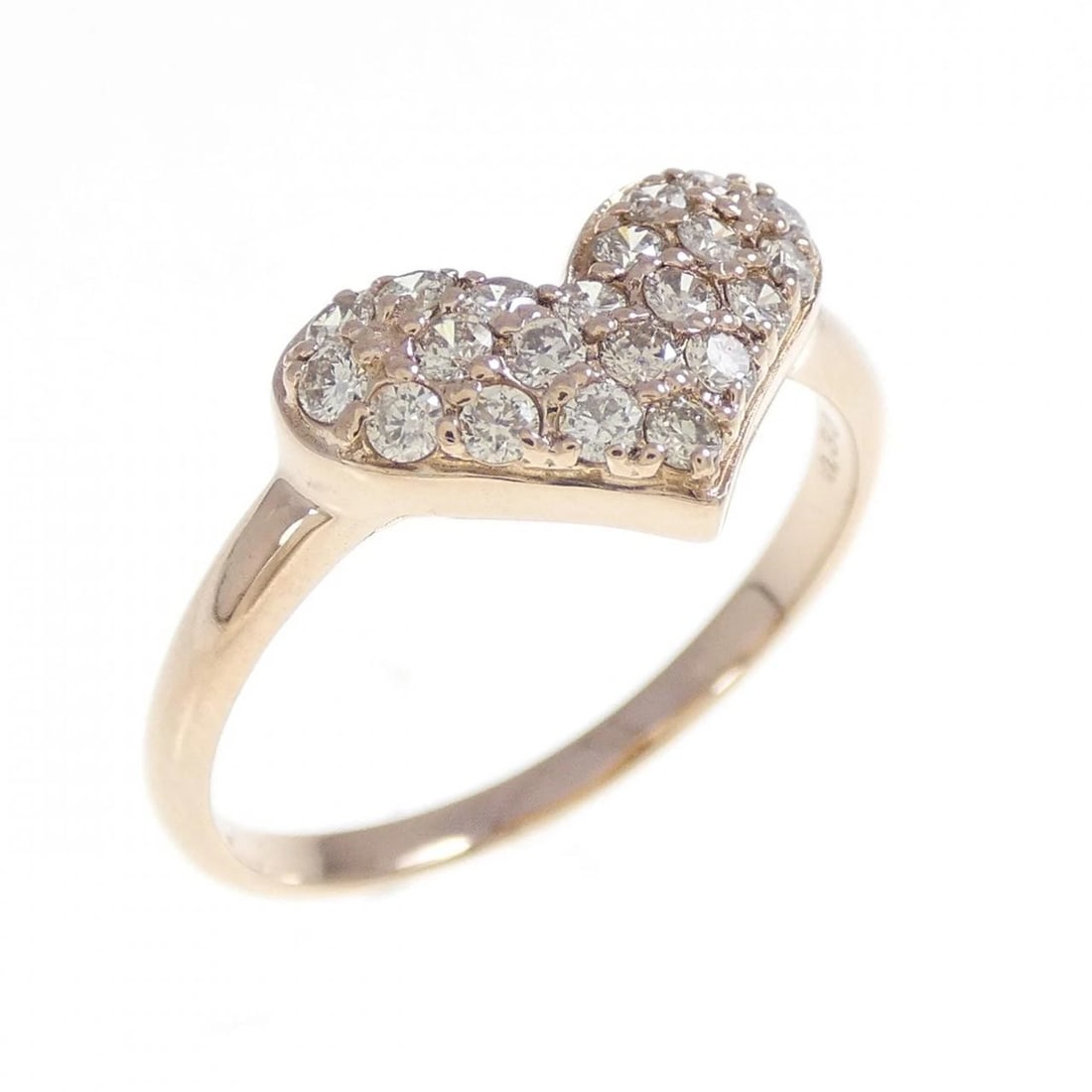 K18PG HEART DIAMOND RING: K18PG Heart Diamond Ring Brand: Unbranded Type: Ring Material: K18 Pink Gold, Main Stone/Creation natural Color: pink gold Size: 6 US Accessories: None Accessories Notice: When purchasing